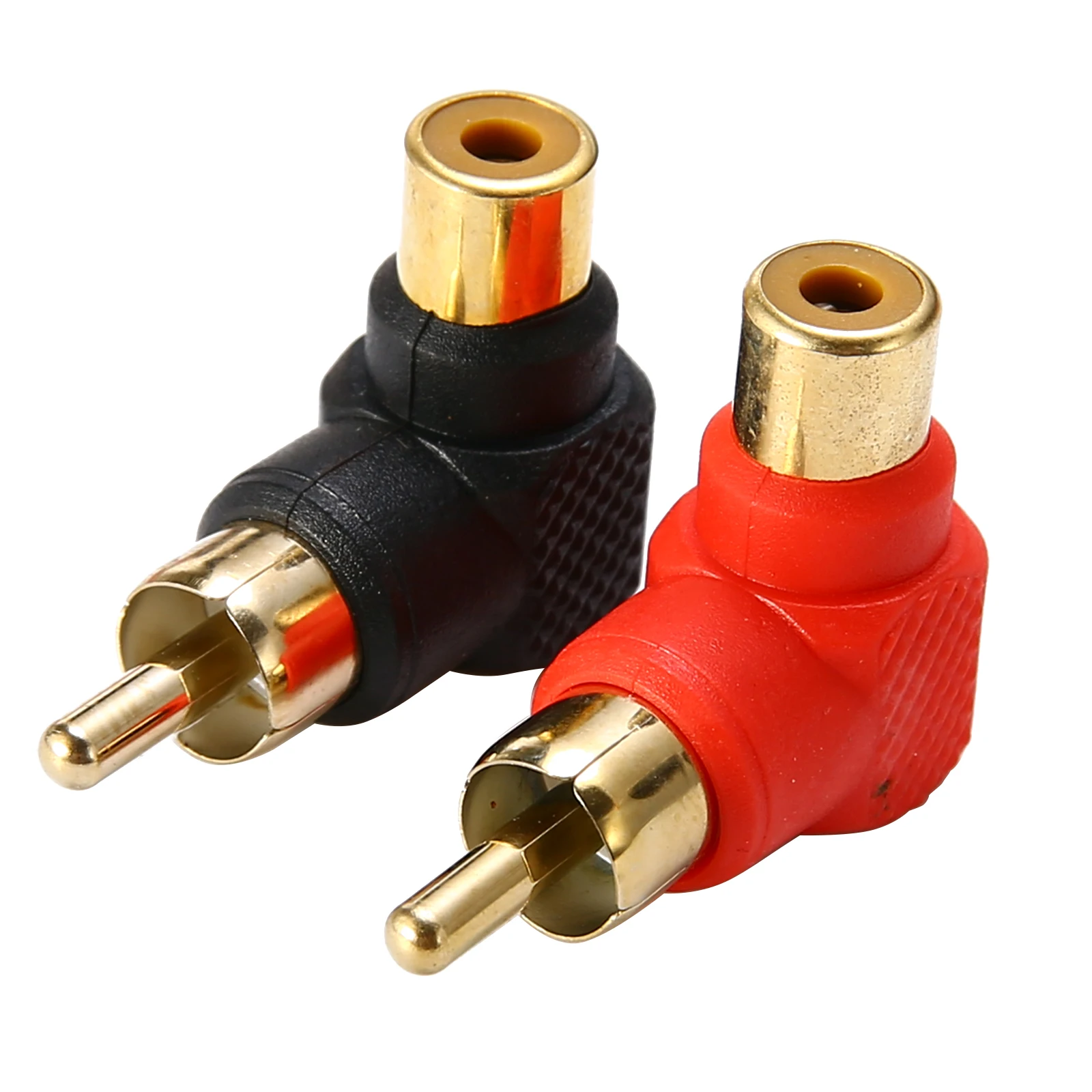 10pcs/set 90 Degree Right Angle Audio Adapter RCA Male to RCA Female Audio Video Extension Cable  Adaptor