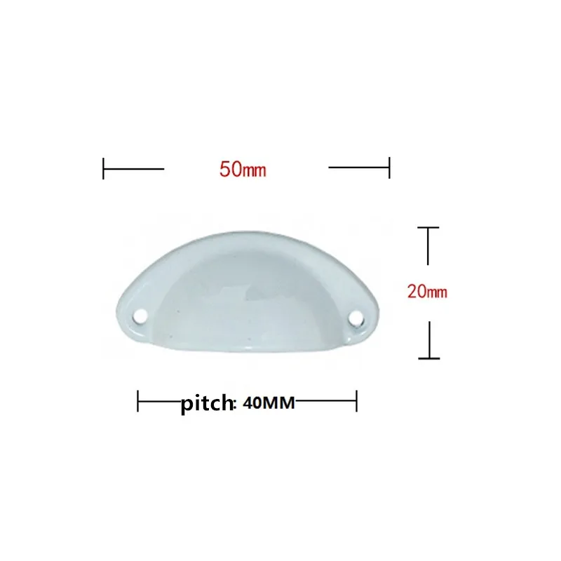 50*20 мм мини-металлической ручкой Кухня ящика ручки двери шкафа Мебель ручки шкаф под старину Аппаратные средства В виде ракушки тянуть ручки, 2 шт