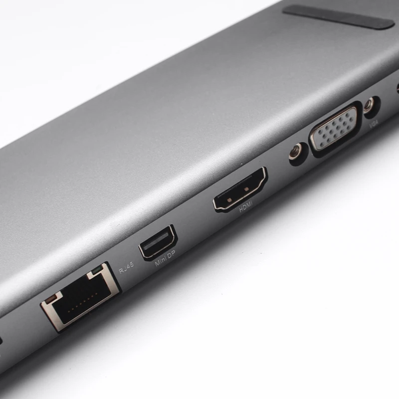 Многофункциональный usb-концентратор 11 в 1, алюминиевый адаптер type C с 3 портами Usb 3,0, аудиопорт 3,5 мм, порты Sd/Mmc/Tf Micro-Sd, Gigab