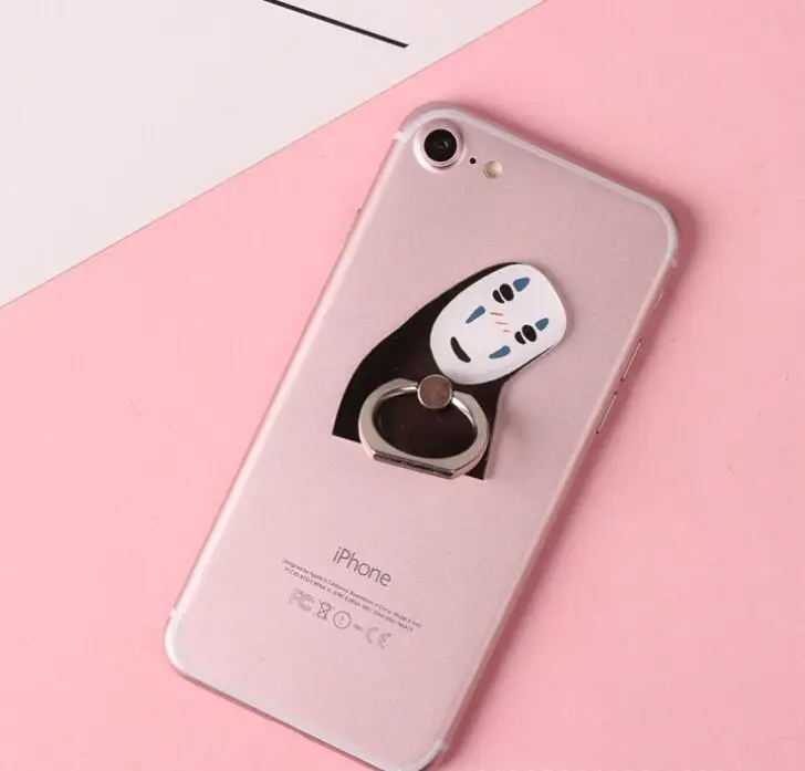 1 Pcs/set Lovely Anime No Face Men 360 Degree Finger Ring Mobile Phone Smartphone Stand Holder For phone