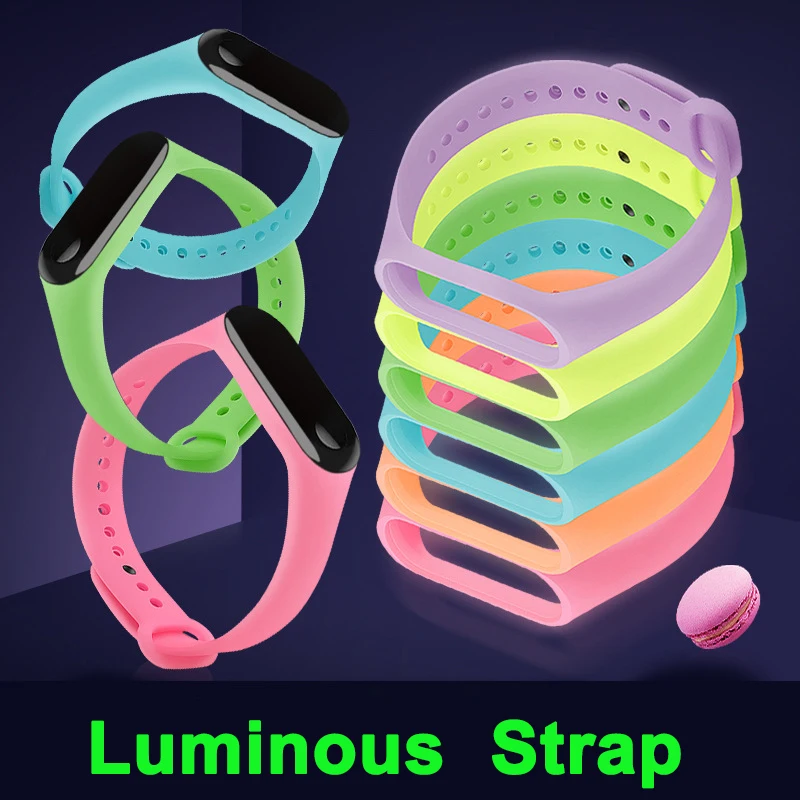 Светящийся силиконовый mi Группа 3 ремень pulsera Регулируемая Красочные наручный