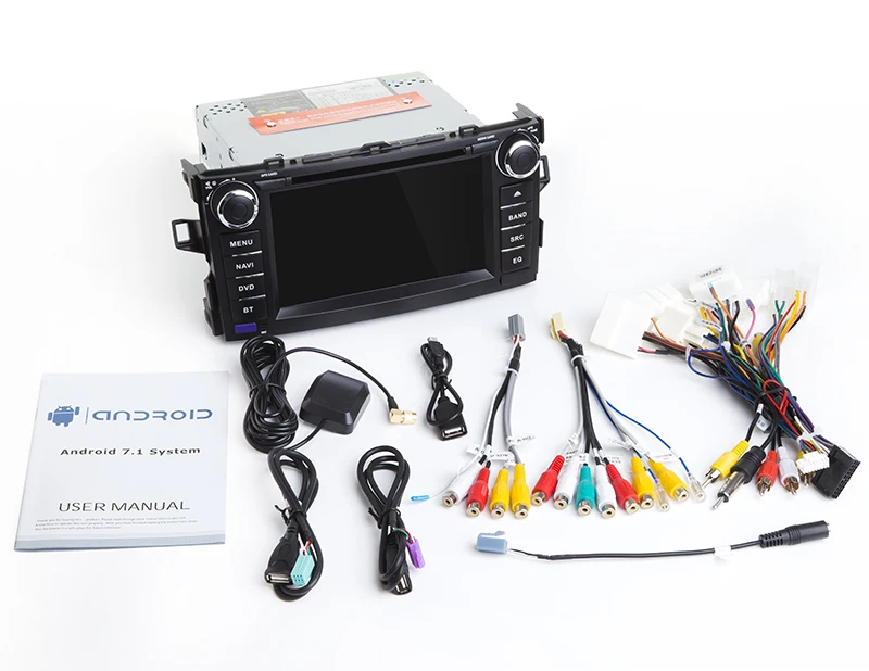 Cheap HIFIF 2 Din 1024*600 Quad Core Android 7.1.2 Car DVD GPS Navigation For Toyota Corolla 2007-2013 Car Head Unit +RDS/ 3G/4G/WIFI 24