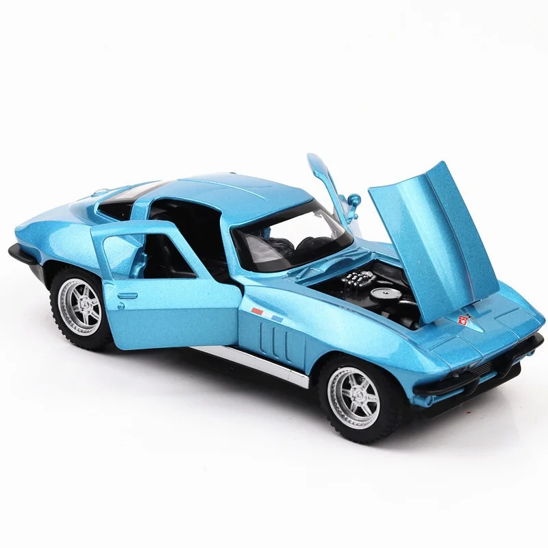1/32 масштаб Форсаж 8 Chevrolet Corvette C2 литая Тяговая машина подарки для детей|Наземный
