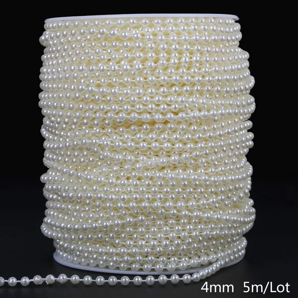 Ivory Pearl Bead Chain for DIY Decorations & Crafts