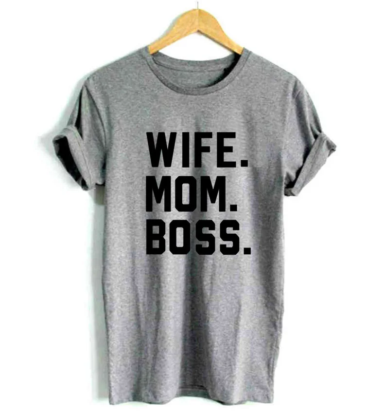 زوجة أمي BOSS رسائل طباعة المرأة التي شيرت القطن عارضة مضحك t قميص لسيدة فتاة أعلى المحملة محب هبوط السفينة f502