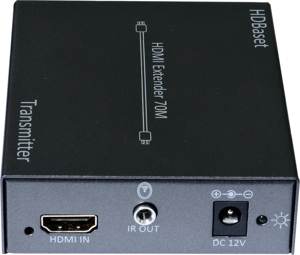 

HDBaseT HDMI extender with IR hdmi RS-232, up to 70M 3D 4kX2k, POC one side supply power