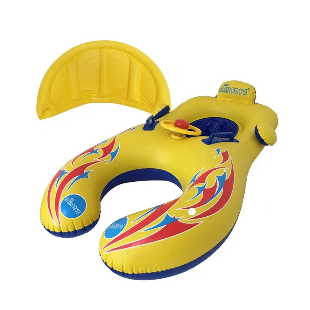 Mother and Kids Swim Seat Float Rings Baby Swimming Pool Inflatable Swim Boat with Sunshade Protection Swimming Accessories Mother and Kids Swim Seat Float Rings Baby Swimming Pool Inflatable Swim Boat with Sunshade Protection Swimming Accessories