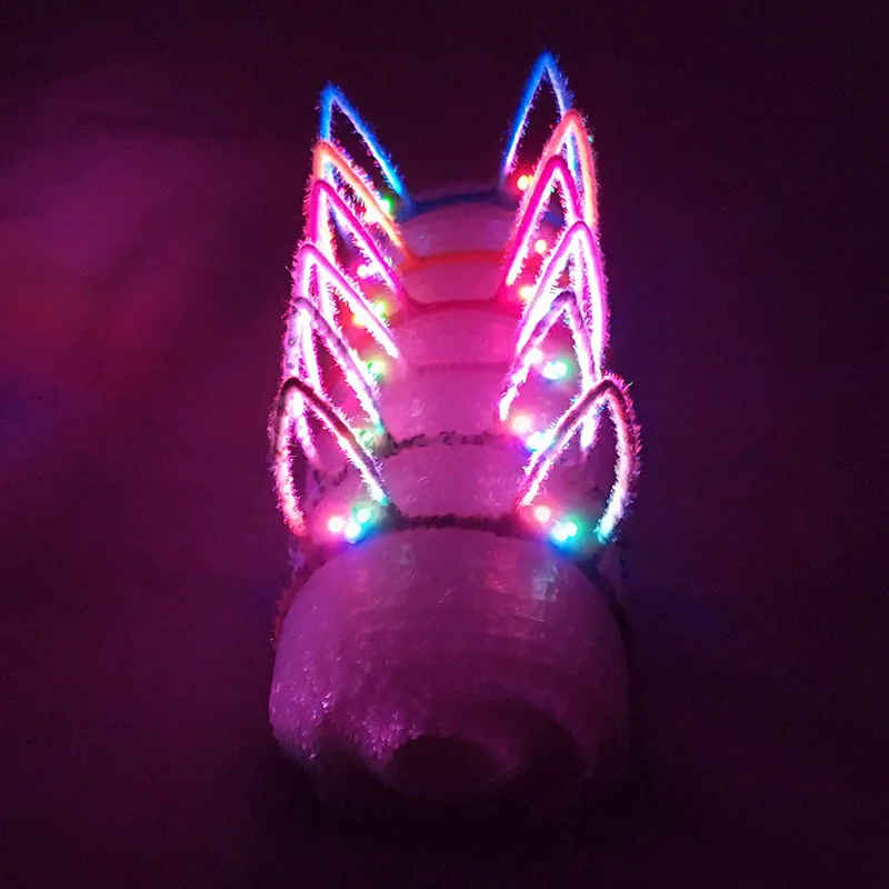 

2019 New Light Animal Ears Headband Glowing Bunny Cosplay Hairband Halloween Glow Flashing Concert Wedding Rave LED Party