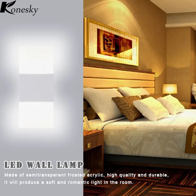 Konesky Acrylic 3w 6w Led Wall Lamp Bedside Light Home Indoor Konesky Acrylic 3w 6w Led Wall Lamp Bedside Light Home Indoor Lighting Decoration Cool Warm