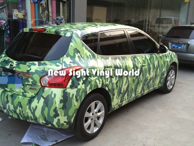 Elite Green Camouflage Vinyl Wrap Military Urban Camo Car Film Elite Green Camouflage Vinyl Wrap Military Urban Camo Car Film Bubble Free Vehicle Size 1 50 30m Roll