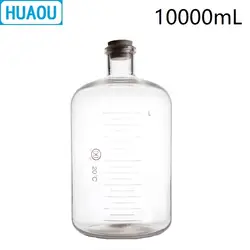 HUAOU 10000 мл стеклянная бутылка для сыворотки 10L узкий рот с Выпускной и резиновой пробкой лаборатория химии медицинского оборудования