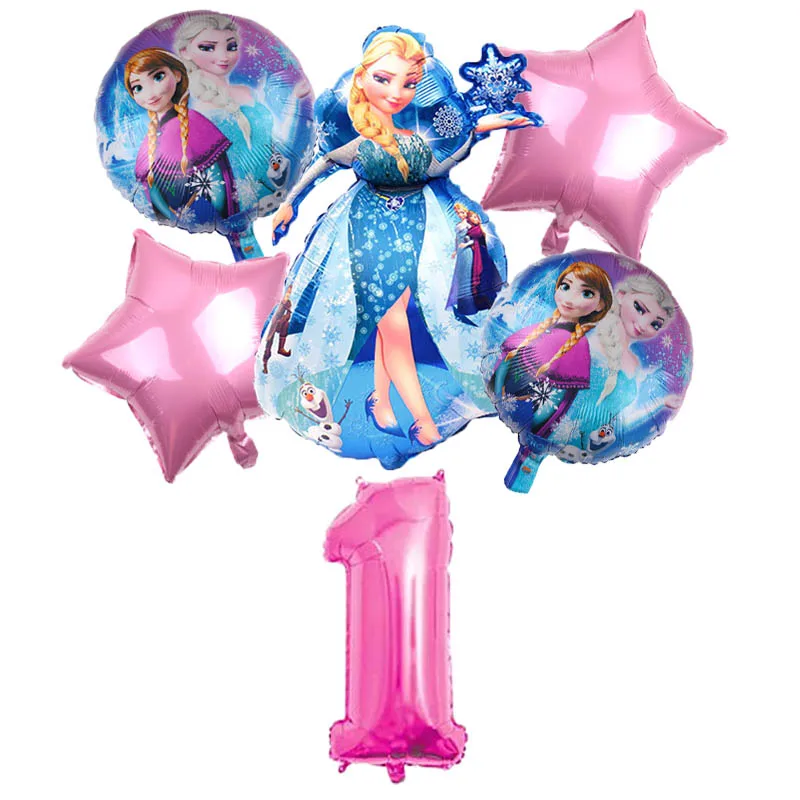 6 шт. день рождения Эльза Анна шары в форме принцесс День Рождения украшения 30 дюймов Количество воздушных шаров Комплект Высокое качество - Цвет: Насыщенный сапфировый
