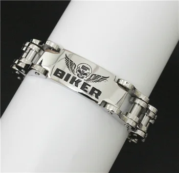 

24cm BIKER Bracelet 316L Stainless Steel Band Party Skull Biker Style Bracelet