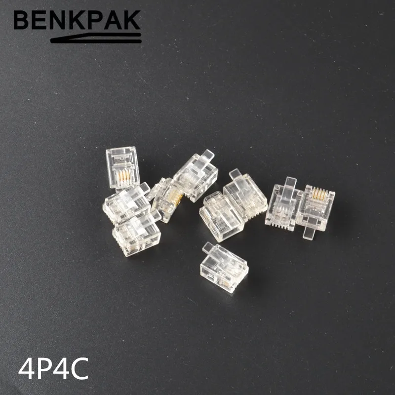 

20pcs 4Pin RJ10 Telephone Cable End Connectors Plugs 4P4C