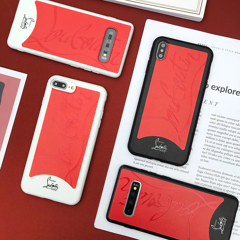 

Luxury Brand Red Sneaker Phone Case For iphone 7 7plus 8 6 S 6s plus X XR XS MAX cover for samsung galaxy S10 S8 S9 Note 9 coque