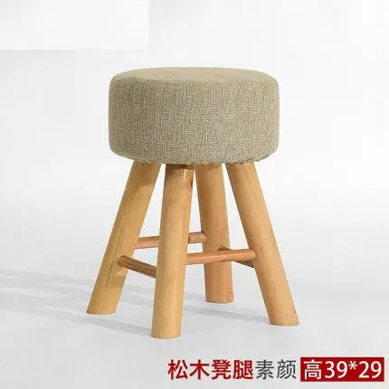 Креативный стул дома твердая древесина обеденный стол ткань туалетный стул мода макияж барный стул - Цвет: Color 19