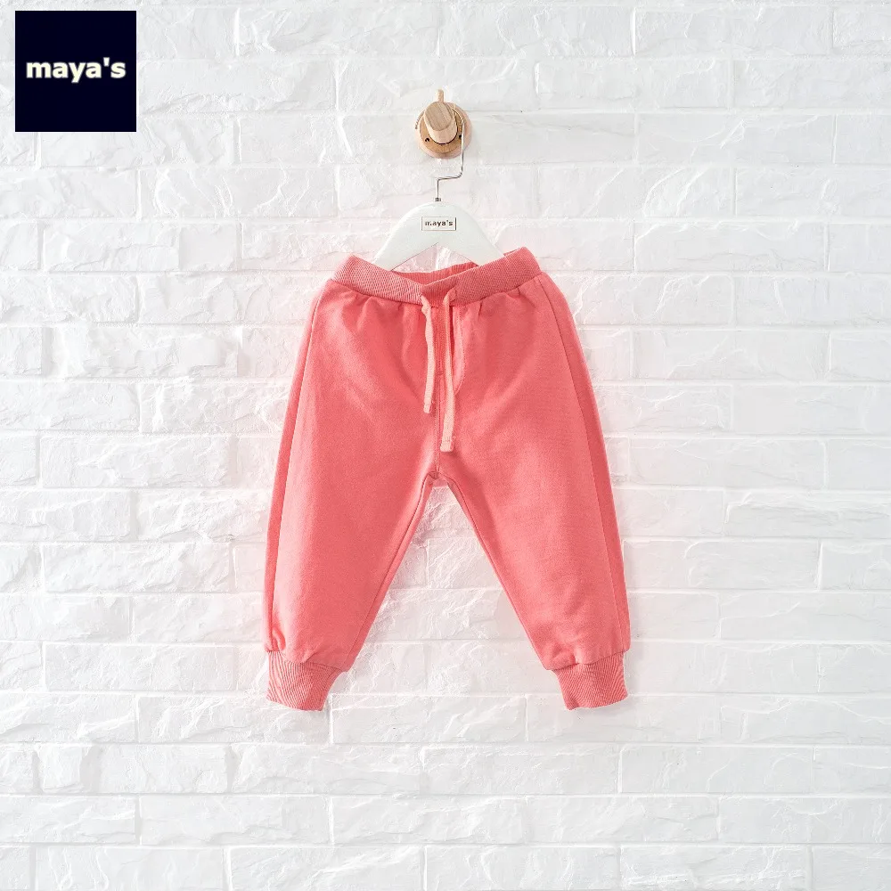 Mayas/Новые модные однотонные прямые детские штаны хлопковые мягкие дышащие с