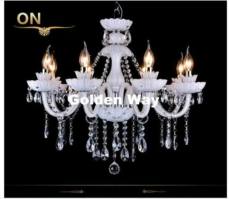 

European Modern White K9 Crystal Chandelier Lustre Crystal Chandeliers Light Lustres De Cristal Chandelier LED Villa White Lamp