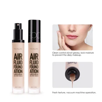 

FOCALLURE New AIR FLUID FOUNDATION Professional Cosmetic Moisturizing Foundation Base Long Lasting Waterproof Women Makeup