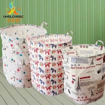

13.8'' x 17.3'' Dirty Clothes Laundry Basket Pouch Linen Washing Hamper Home Bag Housekeeping Use Bags Folding Toy Storage