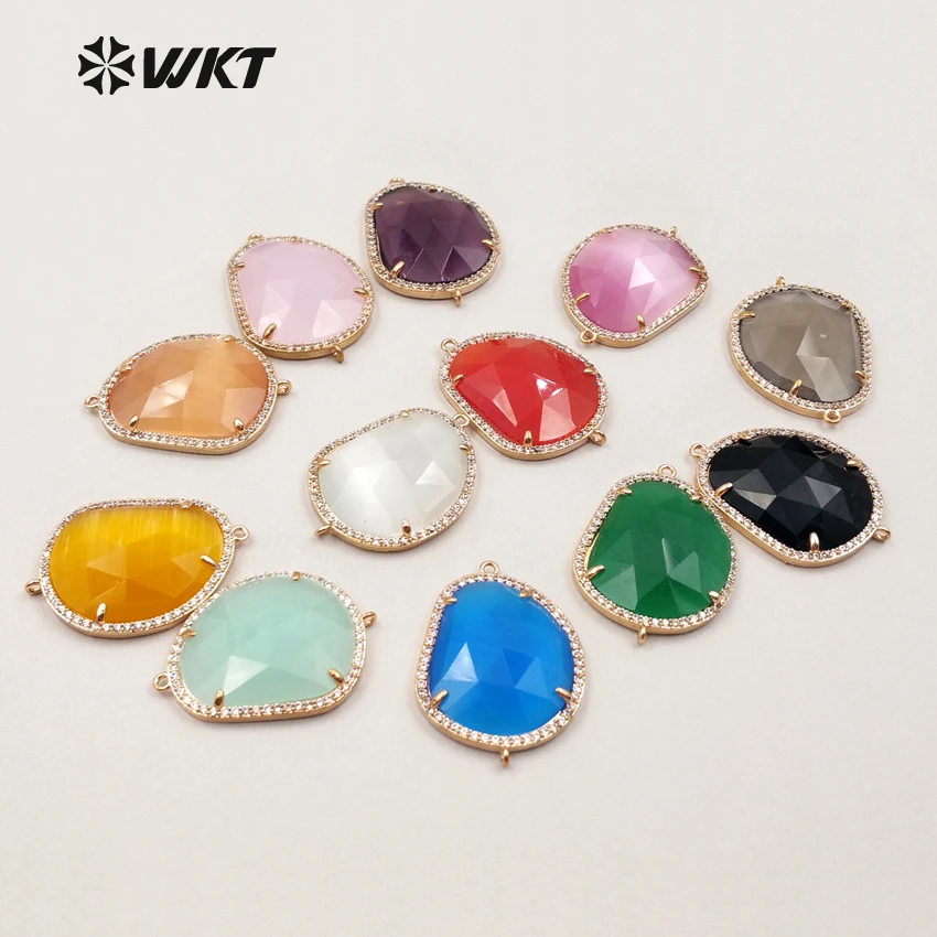 

MC229 Elegant ZC Micro Pave Connector With Best Electroplate Plated Connector Women Jewerly Design Connector