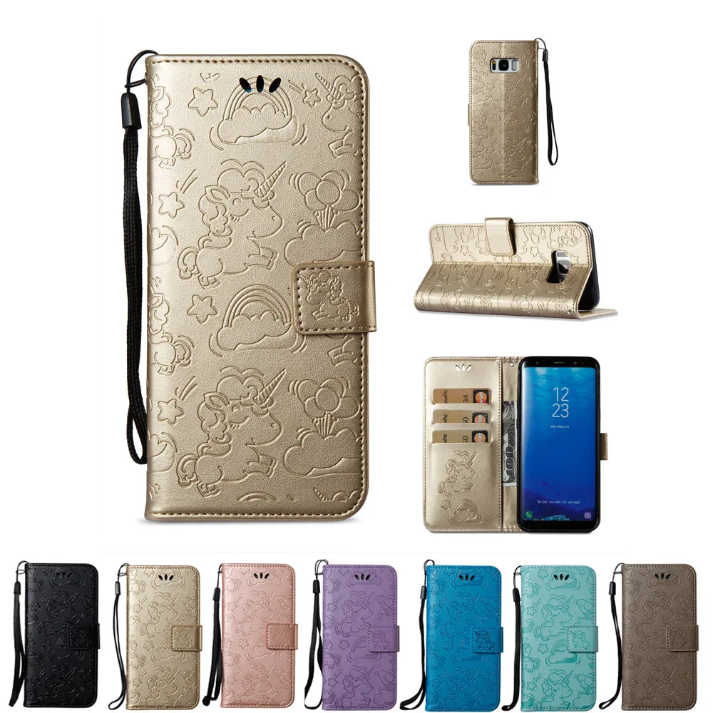 

For SAMSUNG A7 A8 S7 S8 S9 J7 Unicorn Patterned Flip Wallet Stand Case Cover For SAMSUNG NOTE8 NOTE9 Wallet Magnetic Cover card