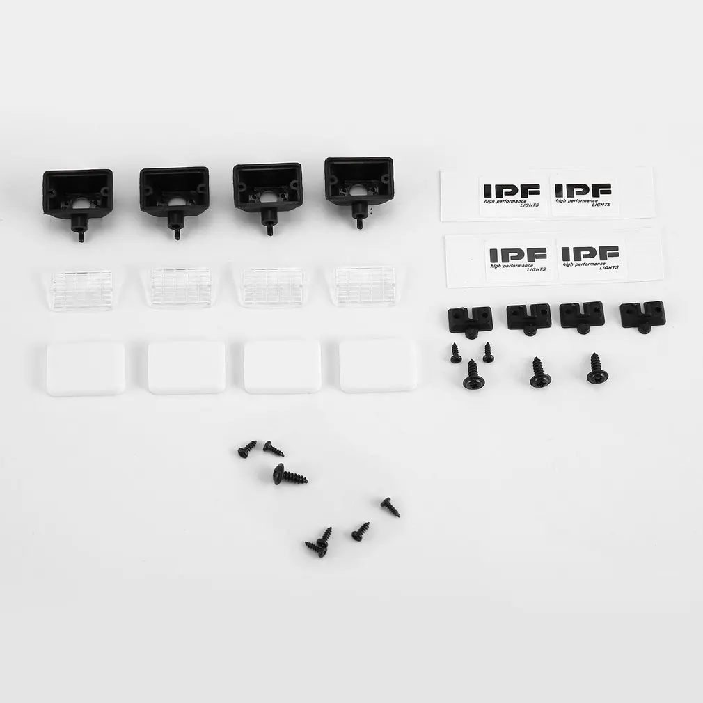 

AUSTAR 4pcs Shell LED Square Light Lamp for 1/10 RC Climbing Cars Off-road Model Vehicle HSP TAMIYA CC01 4WD Axial SCX10