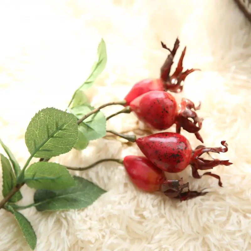 Поддельные гранатовый красный Bean фрукты небольшой Ягоды Искусственные цветы Cherry тычинки Свадебные рождественский вертеп украшения дома SF86714