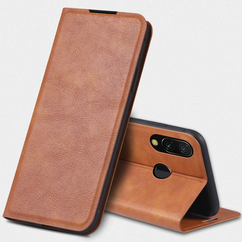 Роскошный кожаный чехол-книжка в стиле ретро с подставкой для Xiaomi Redmi Note 7 Pro 6A 6 Mi 8 9