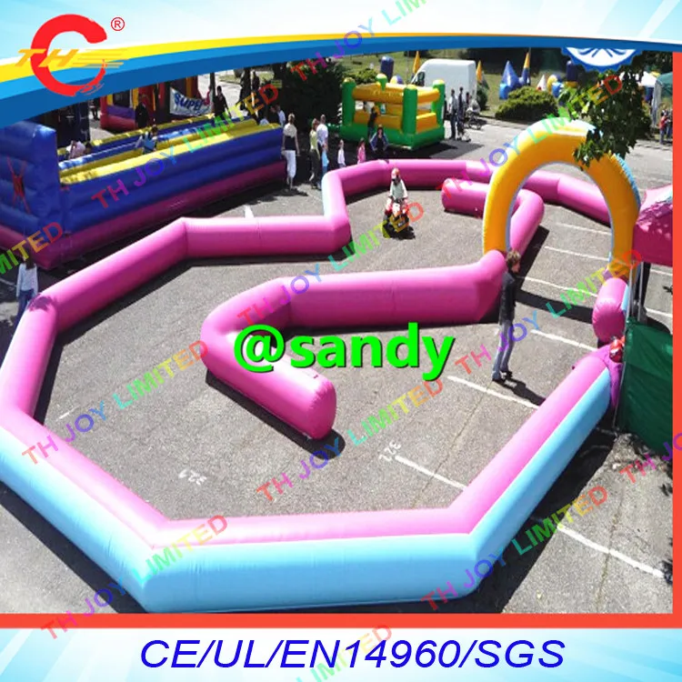

free air shipping to door,15x8x3mH outdoor inflatable bumper car border air racing race track,inflatable go kart track