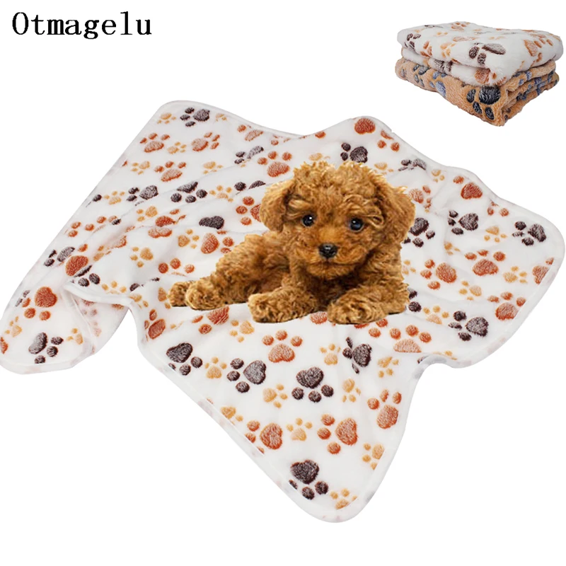 

Soft Pet Blanket Winter Warm Dog Cat Mat Bed Dog Paw Print Sleeping Bed Mattress Cover Cushion For Small Medium Dogs Puppy Cats