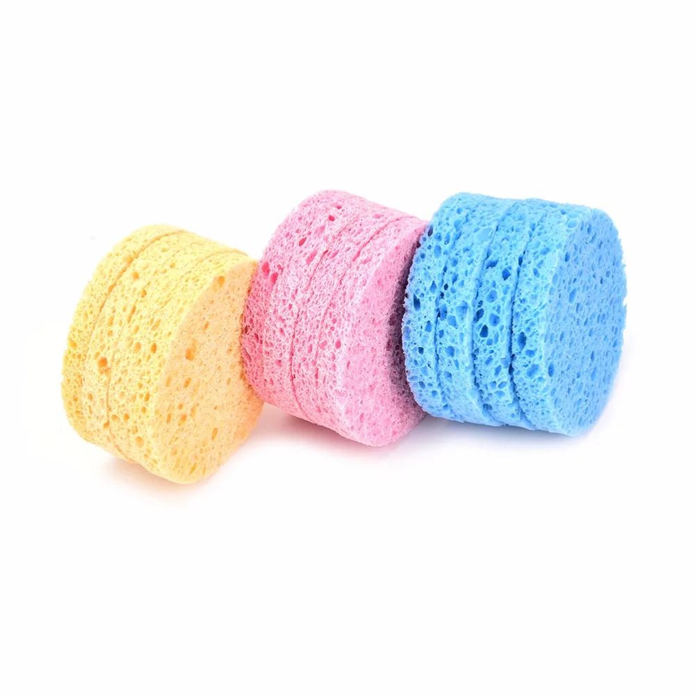 

4pcs/lot Makeup Magic Face Cleaning Pad Cosmetic Puff Cleansing Sponge Compressed Wood iber Wash Face Makeup Tools Puff