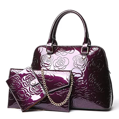 Сумки через плечо, Новая модная женская сумка из лакированной кожи, сумка-мессенджер, роскошная женская черная сумка-тоут, известная - Цвет: Фиолетовый