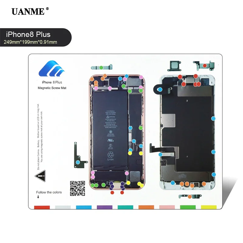 UANME см 12 шт./лот Профессиональный Магнитный винт коврик для iPhone 5/5c/5S/6/6 Plus/6s/6s Plus/7/7 Plus/8/8 Plus/х руководство подставка инструменты