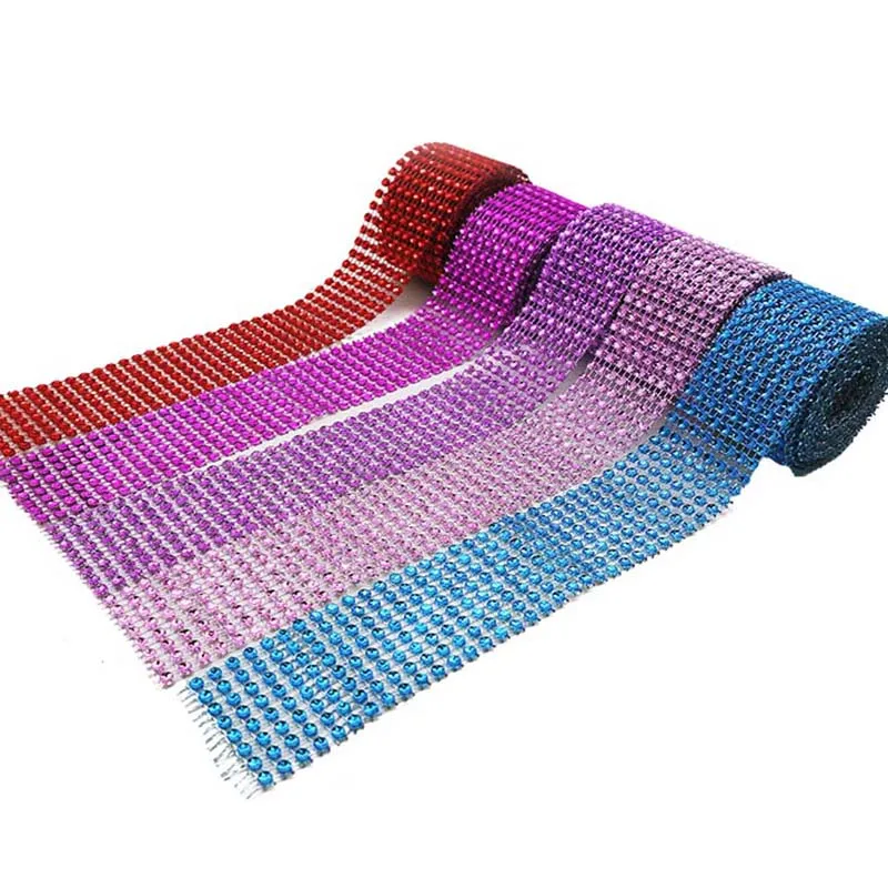 

2yards 4cm Bling Diamond Mesh Roll Cake Wrap Crystal Ribbon Rhinestone Tulle for Birthday Wedding Party Decoration DIY Supplies