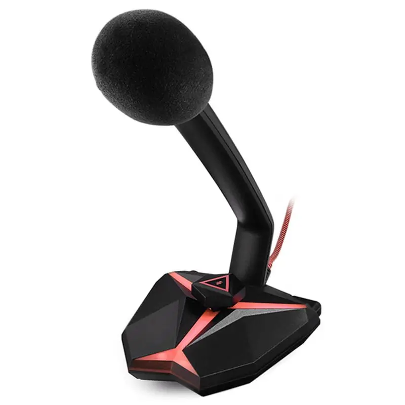 Red G33 игровой микрофон Настольный конденсатор Запись СВЕТОДИОДНЫЙ Индикатор подключения Usb игра - Цвет: Red