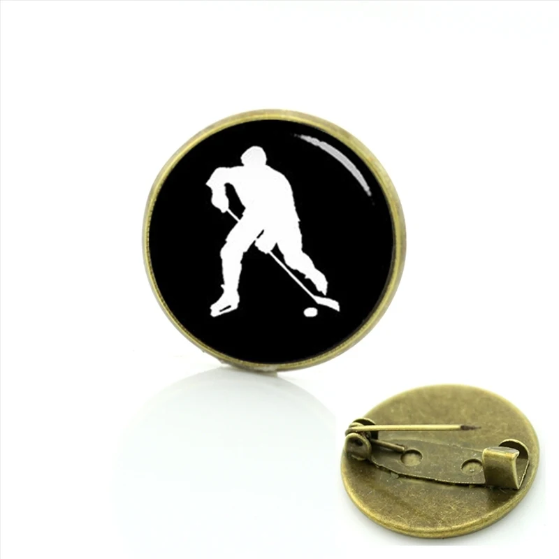 TAFREE Классическая коллекция хоккейные броши на булавке античный Снежный лыжный каток спортивный силуэт для мужчин и женщин значок ювелирные изделия подарок T430 - Окраска металла: t430
