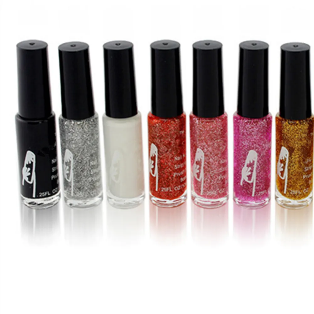 

French Style 1pc 10 ML Painted Pull Line Pen Brush Nail Stencils Glitter Polish for Nail Art