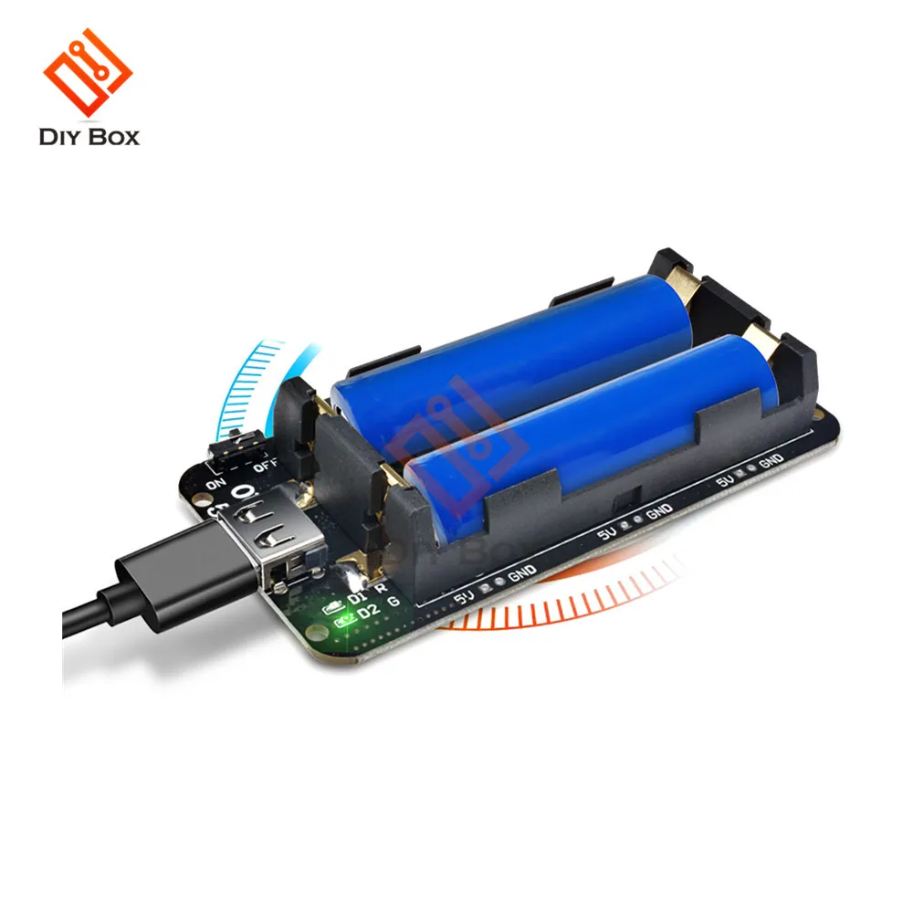 

Two 18650 Lithium Battery Shield V8 Mobile Power band Expansion Board Module 5V/3A 3V/1A Micro USB For Arduino ESP32 ESP8266