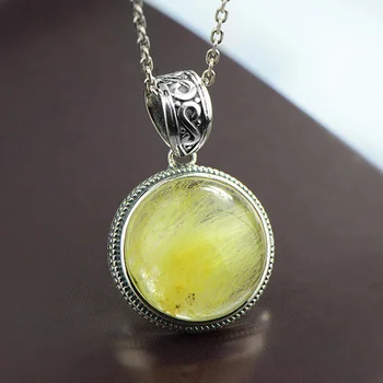

Genuine 925 Sterling Silver Hair Crystal Pendant For Women Natural Gemstone Geometrical Amulets And Talismans