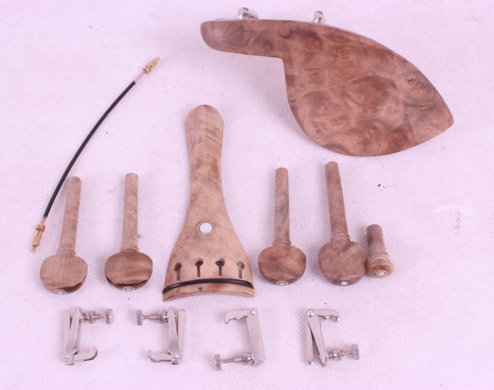 

Free shipping 4/4 Birdeye maple,tuner peg chinrest tailpiece tail gut endpin