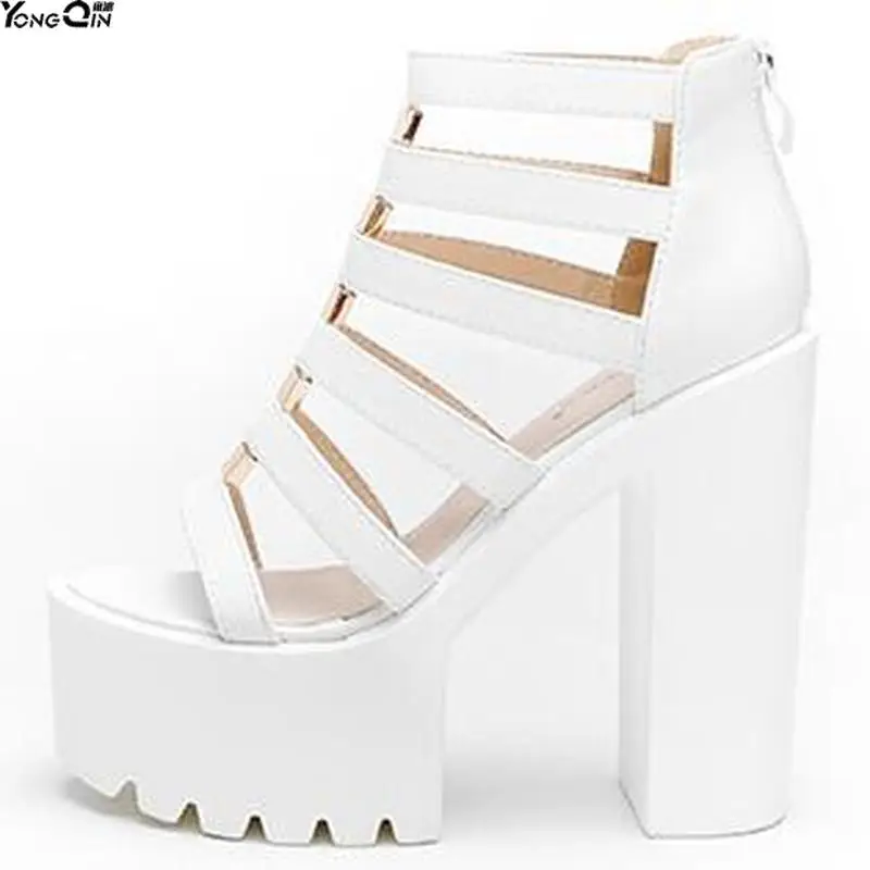 

Summer Women Platform Thick Soles Sandals High heel 14 cm Peep Toe Sexy Women Shoes