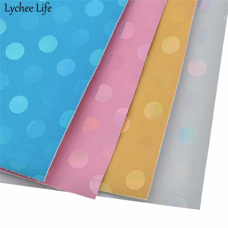 Lychee Life 29x21 см голографические точки искусственная кожа ткань красочные ПУ ткань DIY Домашняя одежда швейная одежда аксессуары поставки