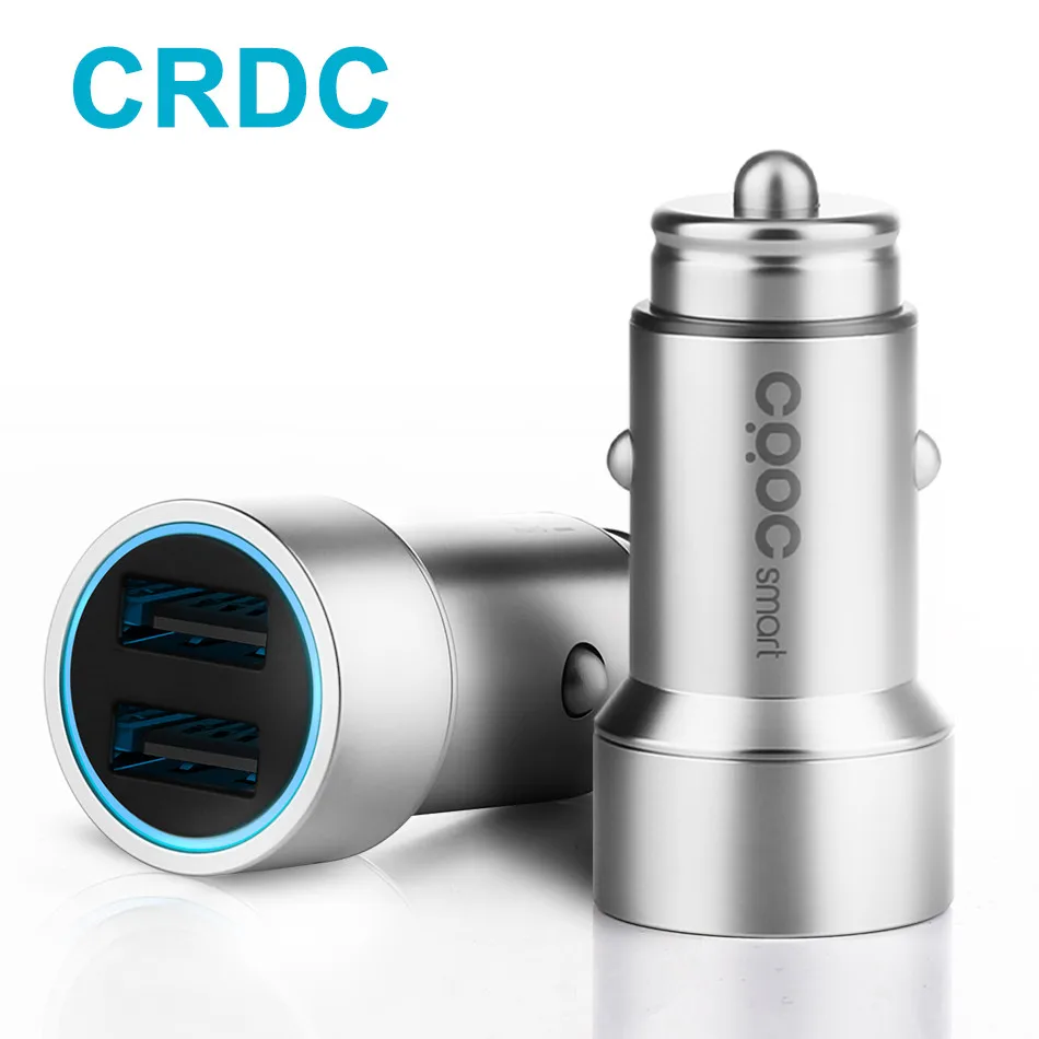 imágenes para CRDC 3.4A Dual USB Cargador de Coche Cargador de Coche Universal de Metal Rápido Con LED de halo para Xiaomi iPhone 7 Samsung LG G5 HTC y Tableta S8 PC imágenes para CRDC 3.4A Dual USB Cargador de Coche Cargador de Coche Universal de Metal Rápido Con LED de halo para Xiaomi iPhone 7 Samsung LG G5 HTC y Tableta S8 PC