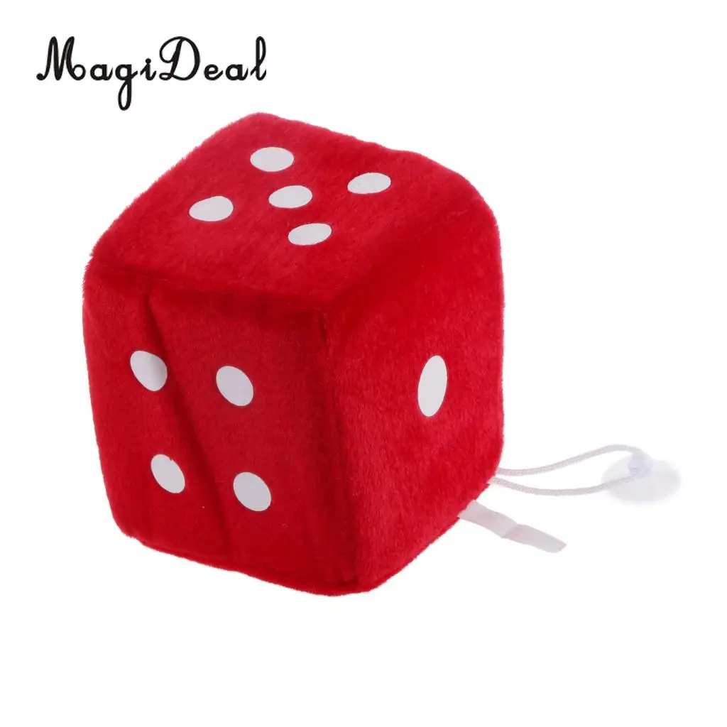 4 inch Soft Stuffed Plush Toys Dice Cube Car Window Mirror Hanger Sticky Decor Birthday Party Favors Novelty Toys Gift 10x10x10