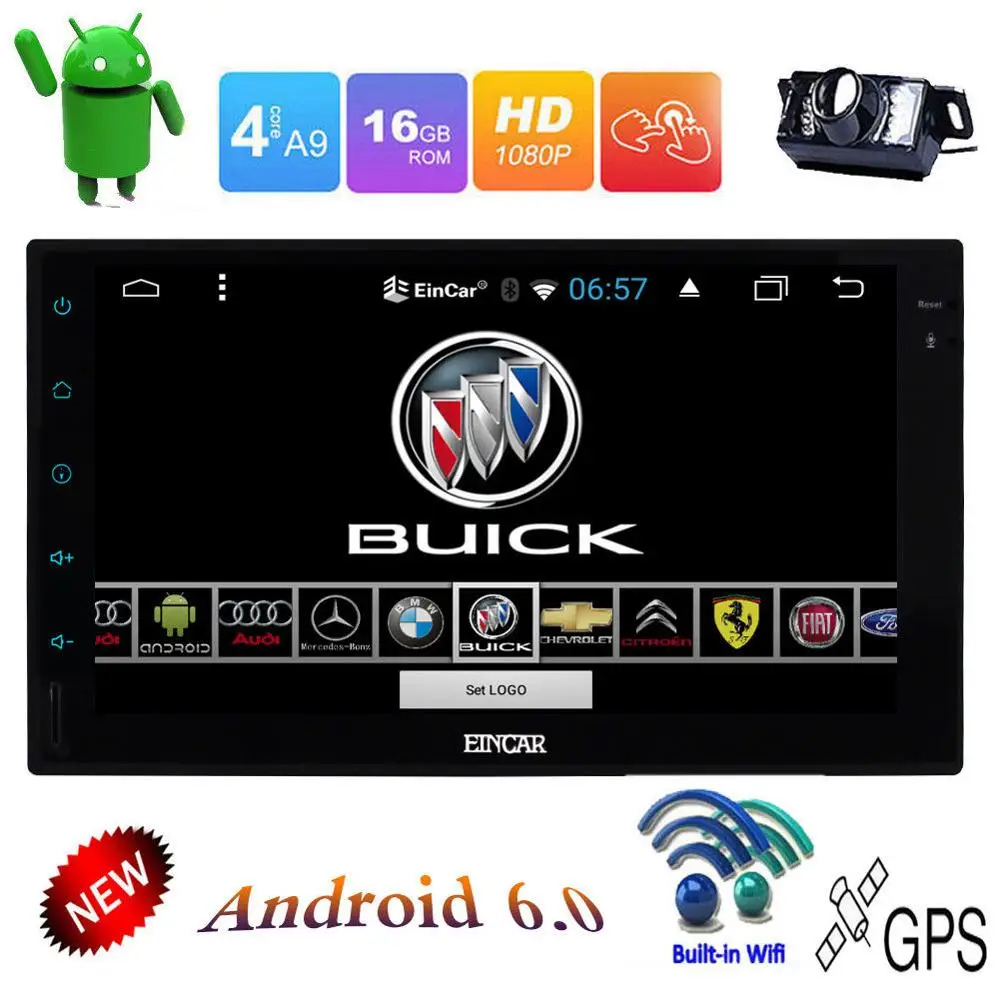 Best 7inch Android 6.0 InDash Car No DVD Radio Stereo Player WiFi 3G GPS OBD2 Camera 0