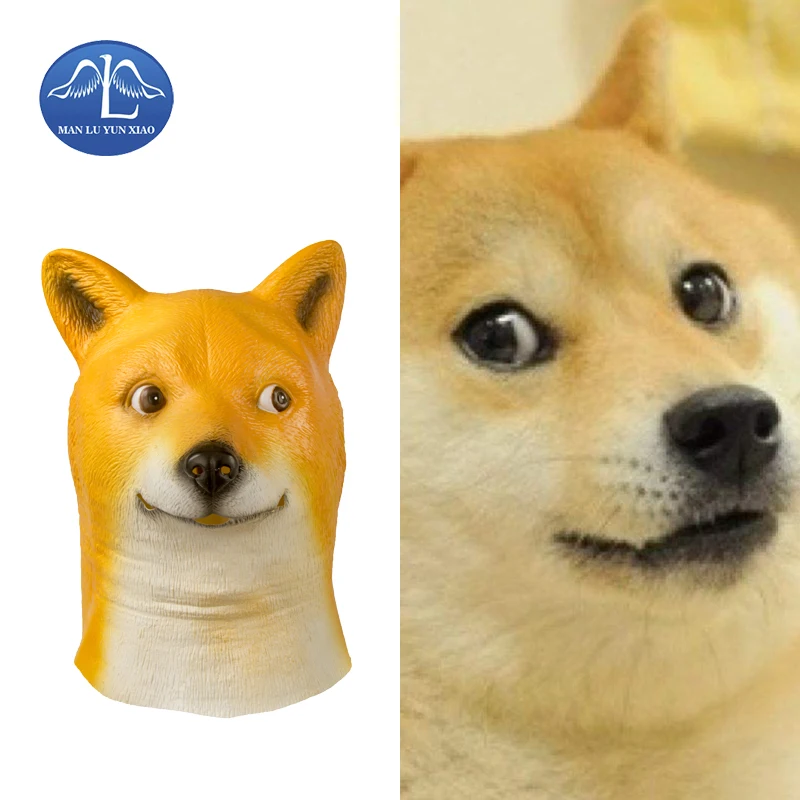 

MANLUYUNXIAO Halloween Animal Dog Mask Latex Mask For Adult Carnival party Fancy Ball Prop One Size Wholesale