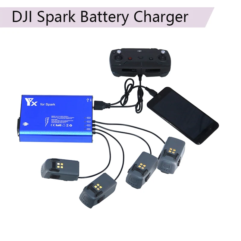 

DJI park Multi Battery Charger Battery and Remote Controller Charger for For Dji Spark Drone Rapid Intelligent Charging Hub
