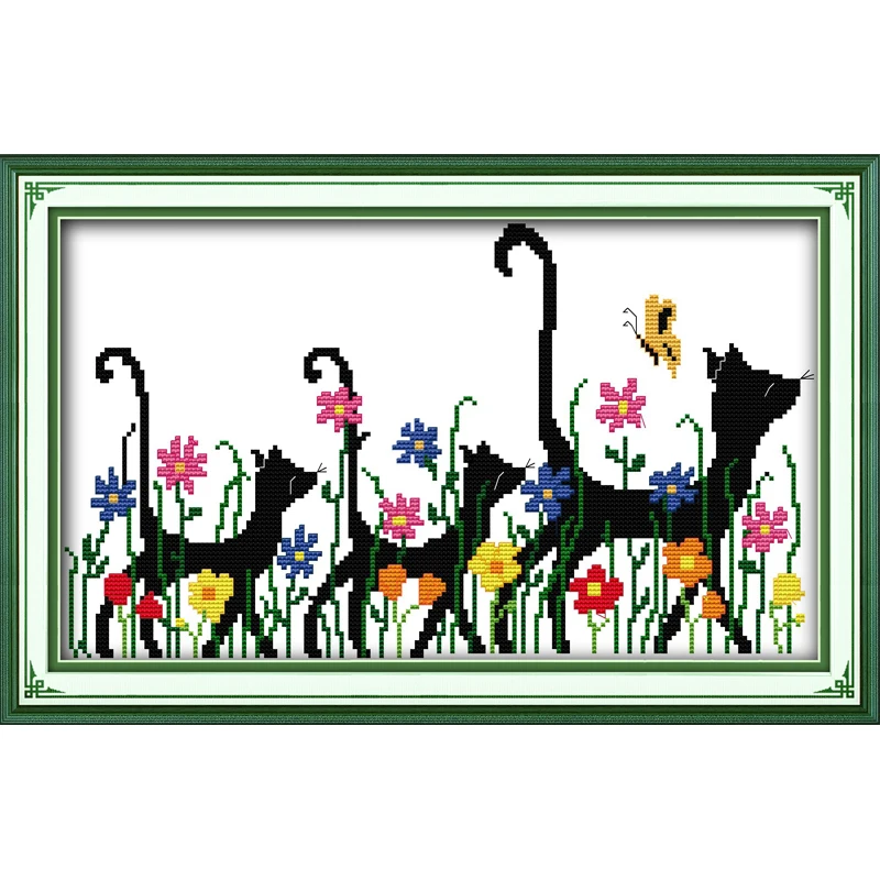 

Mother and sons travel together Chinese cross stitch kits Ecological cotton stamped 11CT DIY gift new year decorations for home