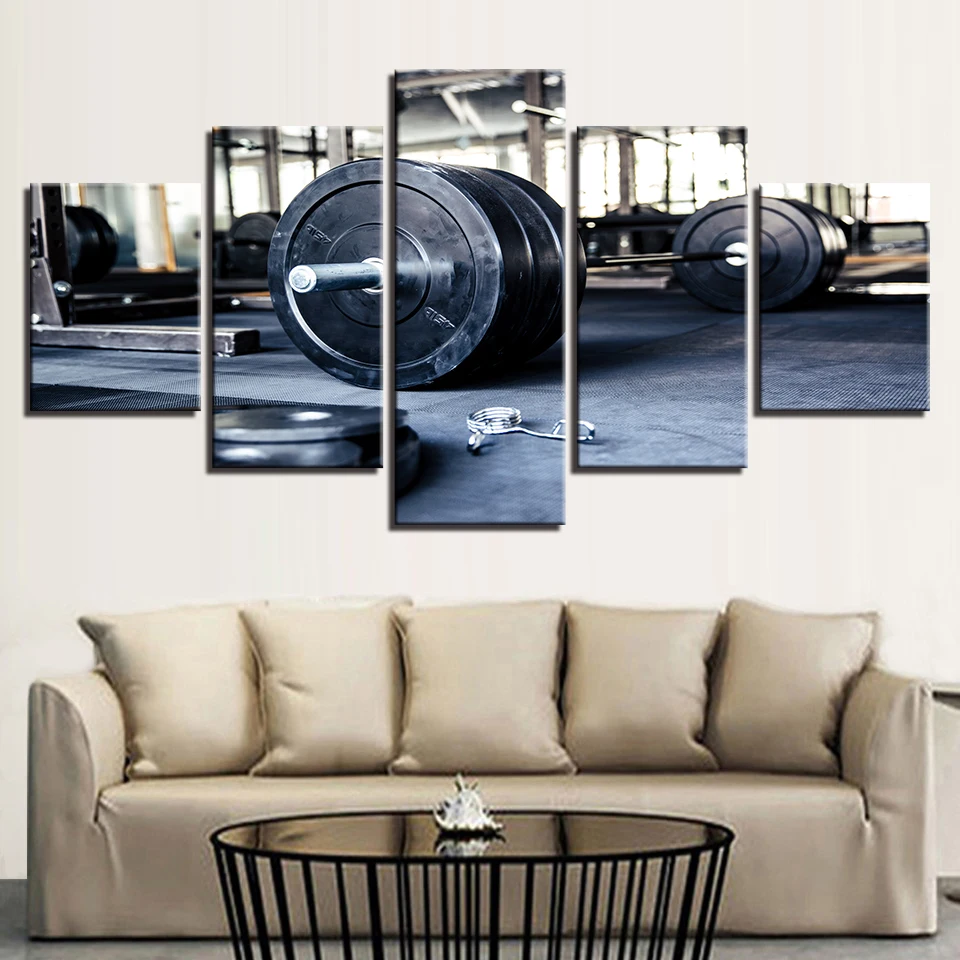 Canvas Paintings Wall Art Home Decor Living Room 5 Pieces Weightlifting